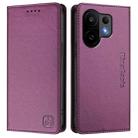 For vivo S30 RC01 Dual-Folded Magnetic Suction RFID Leather Phone Case(Violet) - 2