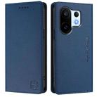 For vivo S30 Pro mini RC01 Dual-Folded Magnetic Suction RFID Leather Phone Case(Dark Blue) - 2