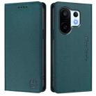 For vivo S30 Pro mini RC01 Dual-Folded Magnetic Suction RFID Leather Phone Case(Dark Green) - 2
