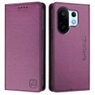 For vivo S30 Pro mini RC01 Dual-Folded Magnetic Suction RFID Leather Phone Case(Violet) - 2
