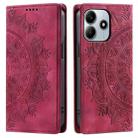 For Xiaomi Redmi Note 14 5G Totem Embossed Magnetic Leather Phone Case(Red) - 1