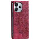 For Xiaomi Redmi Note 14 5G Totem Embossed Magnetic Leather Phone Case(Red) - 3