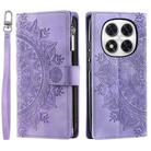 For Redmi Note 14 Pro 4G Totem Embossed Magnetic Leather Phone Case(Purple) - 1