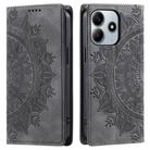 For Redmi Note 14 4G EU 164.84mm Totem Embossed Magnetic Leather Phone Case(Grey) - 1