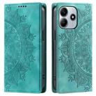For Redmi Note 14 4G EU 164.84mm Totem Embossed Magnetic Leather Phone Case(Green) - 1