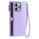 For Xiaomi Redmi Note 14 5G Leather Stitching Multi-card Slot Zipper Phone Case(Purple) - 3