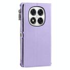 For Redmi Note 14 Pro 4G Leather Stitching Multi-card Slot Zipper Phone Case(Purple) - 3