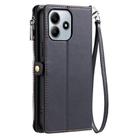 For Redmi Note 14 4G EU 164.84mm Leather Stitching Multi-card Slot Zipper Phone Case(Black) - 3