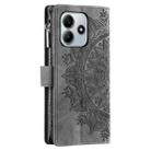 For Xiaomi Redmi Note 14 5G Multi-Card Totem Zipper Leather Phone Case(Grey) - 3