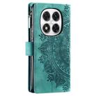 For Redmi Note 14 Pro 4G Multi-Card Totem Zipper Leather Phone Case(Green) - 3