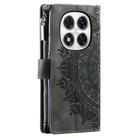 For Redmi Note 14 Pro 4G Multi-Card Totem Zipper Leather Phone Case(Grey) - 3