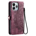 For Xiaomi Redmi Note 14 5G Skin Feel Totem Embossed Leather Phone Case(Wine Red) - 3