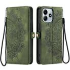 For Redmi Note 14 4G EU 164.84mm Skin Feel Totem Embossed Leather Phone Case(Deep Green) - 1