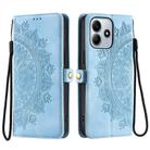 For Redmi Note 14 4G EU 164.84mm Skin Feel Totem Embossed Leather Phone Case(Blue) - 1