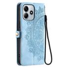 For Redmi Note 14 4G EU 164.84mm Skin Feel Totem Embossed Leather Phone Case(Blue) - 3