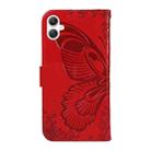 For Samsung Galaxy A06 5G / 4G Swallowtail Butterfly Embossed Leather Phone Case(Red) - 3