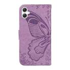For Samsung Galaxy A06 5G / 4G Swallowtail Butterfly Embossed Leather Phone Case(Purple) - 3