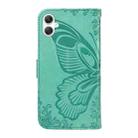 For Samsung Galaxy A06 5G / 4G Swallowtail Butterfly Embossed Leather Phone Case(Green) - 3