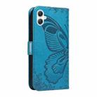For Samsung Galaxy A07 5G Swallowtail Butterfly Embossed Leather Phone Case(Blue) - 3