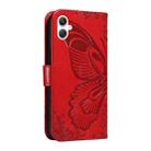 For Samsung Galaxy A07 5G Swallowtail Butterfly Embossed Leather Phone Case(Red) - 3