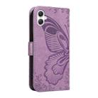 For Samsung Galaxy A07 5G Swallowtail Butterfly Embossed Leather Phone Case(Purple) - 3