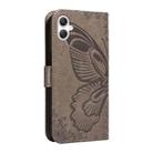 For Samsung Galaxy A07 5G Swallowtail Butterfly Embossed Leather Phone Case(Grey) - 3