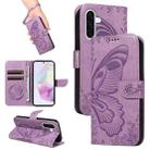 For Samsung Galaxy A36 5G / M56 5G Swallowtail Butterfly Embossed Leather Phone Case(Purple) - 1