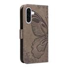 For Samsung Galaxy A36 5G / M56 5G Swallowtail Butterfly Embossed Leather Phone Case(Grey) - 3
