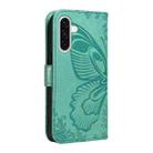 For Samsung Galaxy A56 5G Swallowtail Butterfly Embossed Leather Phone Case(Green) - 3