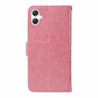 For Samsung Galaxy A06 5G / 4G Tree & Cat Embossed Pattern Flip Leather Phone Case(Pink) - 3