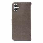 For Samsung Galaxy A06 5G / 4G Tree & Cat Embossed Pattern Flip Leather Phone Case(Grey) - 3