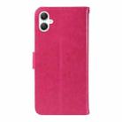 For Samsung Galaxy A06 5G / 4G Tree & Cat Embossed Pattern Flip Leather Phone Case(Rose Red) - 3