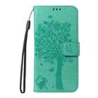 For Samsung Galaxy A07 5G Tree & Cat Embossed Pattern Flip Leather Phone Case(Green) - 2