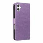 For Samsung Galaxy A07 5G Tree & Cat Embossed Pattern Flip Leather Phone Case(Light Purple) - 3