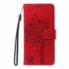 For Samsung Galaxy A07 5G Tree & Cat Embossed Pattern Flip Leather Phone Case(Red) - 2