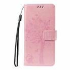 For Samsung Galaxy A07 5G Tree & Cat Embossed Pattern Flip Leather Phone Case(Rose Gold) - 2