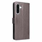 For Samsung Galaxy A56 5G Tree & Cat Embossed Pattern Flip Leather Phone Case(Grey) - 3