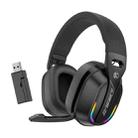 Bluetooth 5.4 Head-mounted RGB Wireless Bluetooth Gaming Headset With Transmitter(Black) - 1