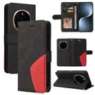 For Honor Magic7 Dual-color Splicing Flip Leather Phone Case(Black) - 1