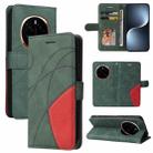 For Honor Magic7 Dual-color Splicing Flip Leather Phone Case(Green) - 1