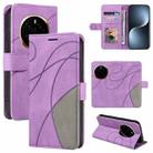 For Honor Magic7 Dual-color Splicing Flip Leather Phone Case(Purple) - 1