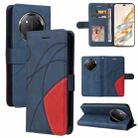 For Honor X9C 5G Global Dual-color Splicing Flip Leather Phone Case(Blue) - 1