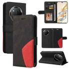 For Honor X9C 5G Global Dual-color Splicing Flip Leather Phone Case(Black) - 1