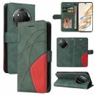 For Honor X9C 5G Global Dual-color Splicing Flip Leather Phone Case(Green) - 1