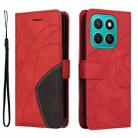 For Honor X8C 4G Global Dual-color Splicing Flip Leather Phone Case(Red) - 2