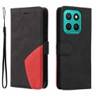 For Honor X8C 4G Global Dual-color Splicing Flip Leather Phone Case(Black) - 2