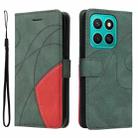 For Honor X8C 4G Global Dual-color Splicing Flip Leather Phone Case(Green) - 2