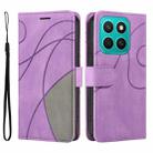 For Honor X8C 4G Global Dual-color Splicing Flip Leather Phone Case(Purple) - 2