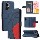 For Honor 400 Global 156.5mm Dual-color Splicing Flip Leather Phone Case(Blue) - 1
