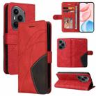 For Honor 400 Pro Global 160.8mm Dual-color Splicing Flip Leather Phone Case(Red) - 1